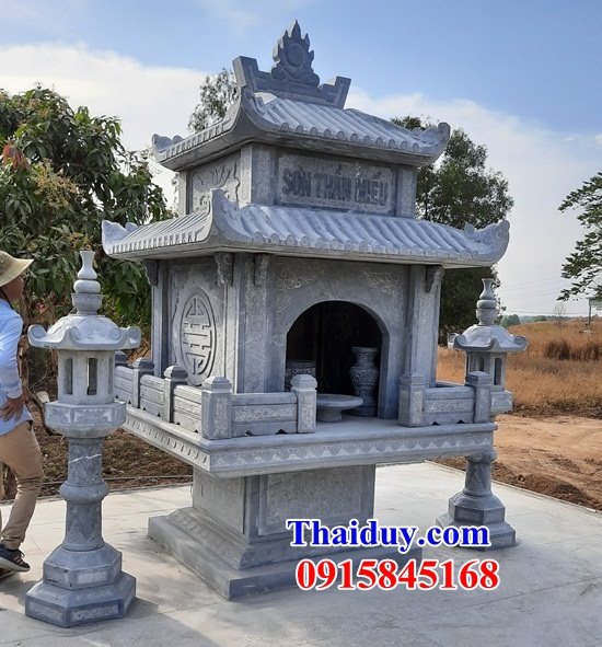 Thiết kế 20 cây hương nhang miếu bàn đá xanh nguyên khối thờ ngoài trời đẹp nhất Lai Châu