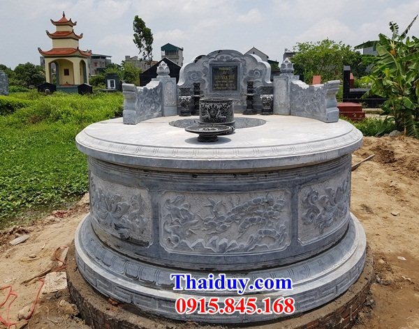 Thiết kế 39 mộ mồ mả ba má ông bà đá xanh cao cấp tròn hình tròn đẹp bán Kiên Giang