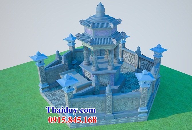 Thiết kế mộ đá lục lăng bát giác đẹp Ninh Thuận