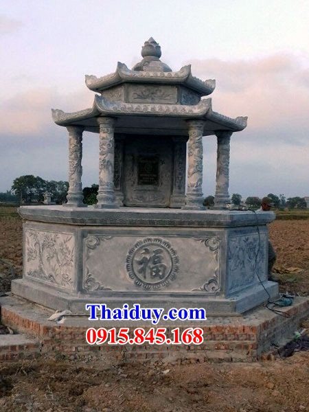 Thiết kế mộ đá nguyên khối hiện đại lục lăng bát giác đẹp Ninh Thuận