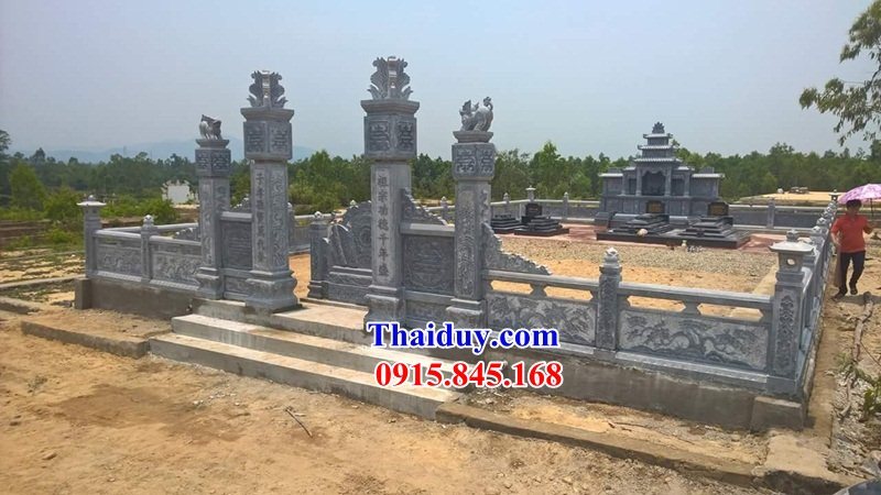 Tường hàng rào lan can đá ninh bình hiện đại nghĩa trang ông bà đẹp bán tại Vĩnh Long