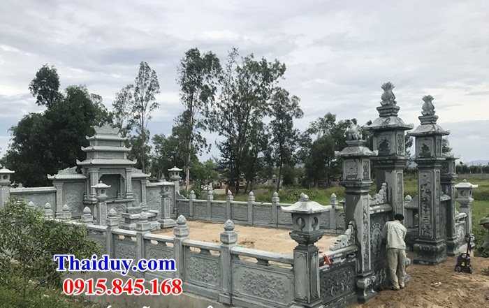 Tường rào đá nghĩa trang ông bà đẹp Vĩnh Long