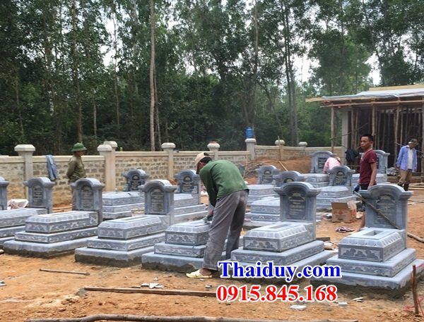 Xây 01 mộ mồ mả đá thanh hóa cao cấp tam cấp liền khối đơn giản đẹp Thái Bình