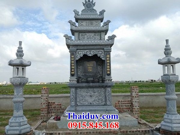 Xây 09 lăng đá xanh tự nhiên thờ chung nghĩa trang khu lăng mộ đẹp nhất Yên Bái
