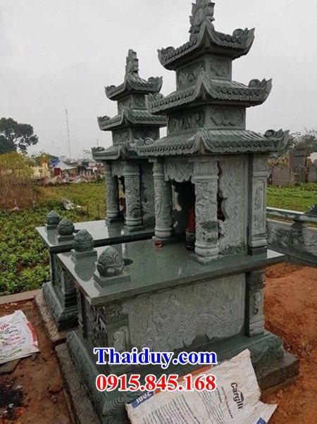 Xây 11 mẫu mộ mồ mả ba mái đá xanh rêu cao cấp đẹp bán tại Hà Giang