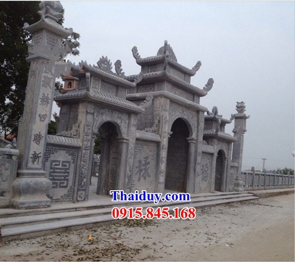 Xây 18 mẫu cổng đá hiện đạo chạm khắc tinh xảo tam quan tứ trụ đình đền chùa miếu nhà thờ từ đường đẹp nhất bán Tây Ninh