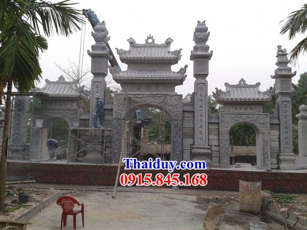 Xây 18 mẫu cổng đá thanh hóa cao cấp tam quan tứ trụ đình đền chùa miếu nhà thờ từ đường đẹp nhất bán Tây Ninh
