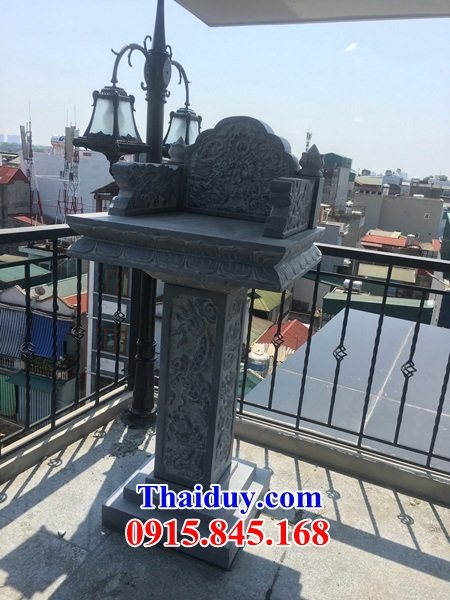 Xây 22 bàn đá xanh nguyên khối thờ ngoài trời sơn thần linh thổ địa đẹp bán tại Nghệ An