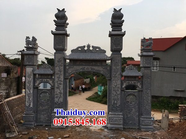 kích thước 31 cổng đá ninh bình nguyên khối đình đền chùa miếu từ đường tam quan tứ trụ đẹp phú yên