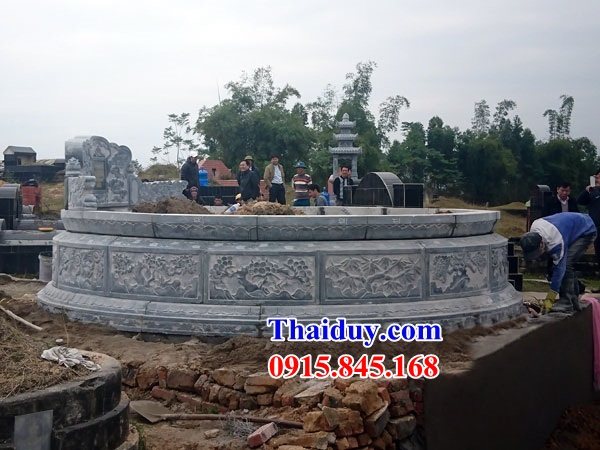 kích thước 50 mộ mồ mả đá ninh bình nguyên khối hình tròn đẹp tại Sài Gòn