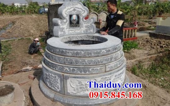 kích thước 50 mộ mồ mả đá xanh tự nhiên hình tròn đẹp tại Sài Gòn