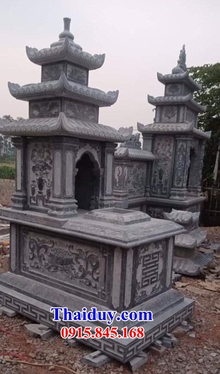 làm 13 mộ mồ mả ba mái đẹp bằng đá thanh hóa hiện đại bán tại Bắc Giang