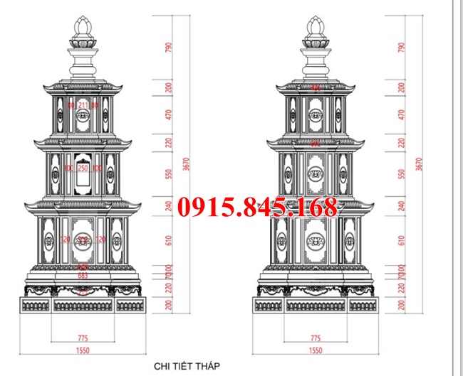 tháp phật giáo xây bằng đá đẹp lạng sơn20252