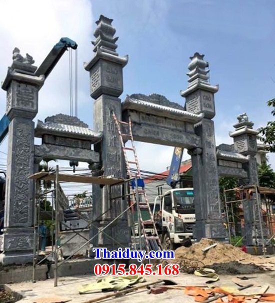 thiết kế 45 cổng đá xanh ninh bình đền miếu chùa đình làng đẹp bán hà giang