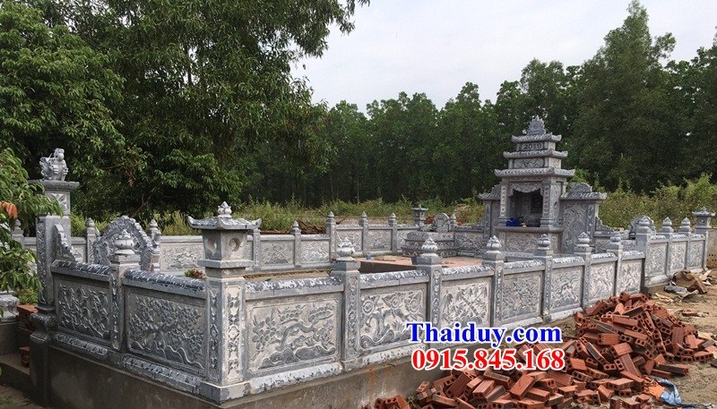 thiết kế 61 hàng tường rào lan can đá xanh tự nhiên nghĩa trang lăng mộ đẹp tại hà tĩnh
