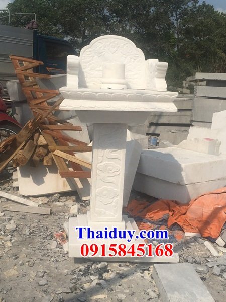 thiết kế bàn đá trắng tự nhiên thờ mẫu cửu trùng thiên đẹp bán tây ninh