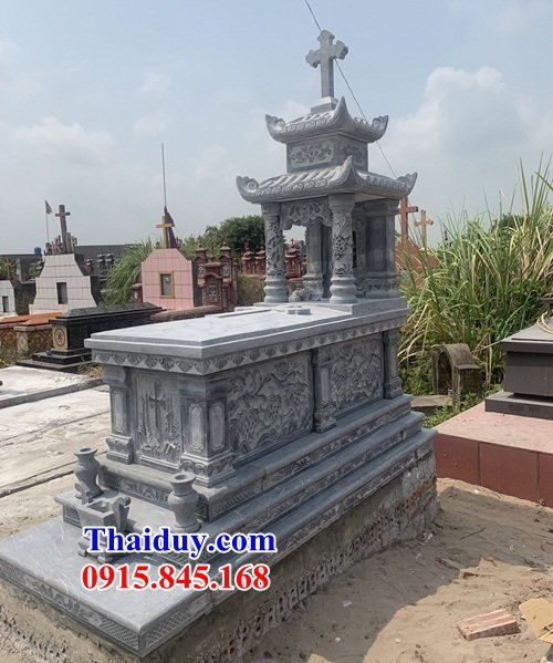 xây 11 mẫu lăng mộ đá xanh tự nhiên đạo thiên chúa công giáo đẹp nhất bán tại sóc trăng