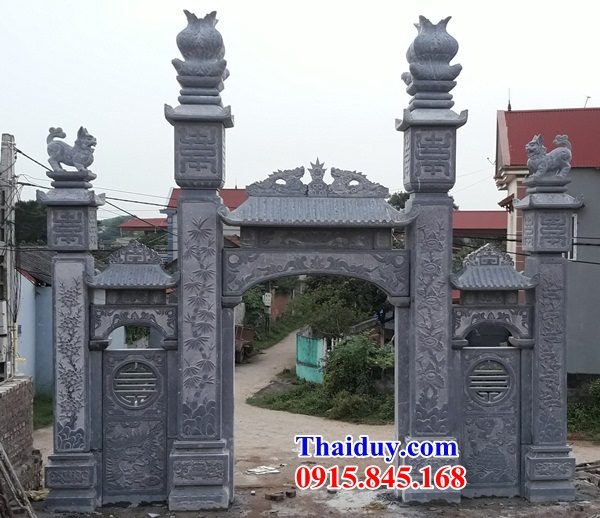 xây 63 cột cổng nhà thờ họ từ đường gia tộc tổ tiên đá nguyên liền khối đẹp nhất ninh bình