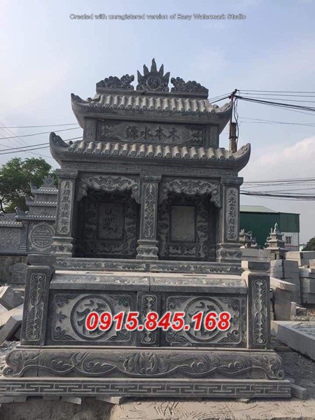 01 mẫu mộ đá đôi có mái che đẹp cao cấp - 21.05.2024