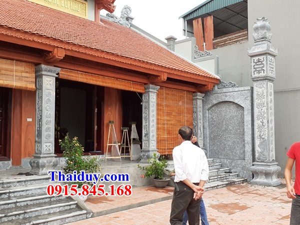 17 Cột đá nhà thờ bằng đá tự nhiên nguyên khối thiết kế đơn giản tại Quảng Ninh