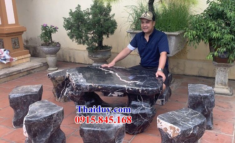 56 bộ bàn ghế đặt sân vườn tư gia bằng đá mỹ nghệ Ninh Bình kích thước phong thủy tại Yên Bái