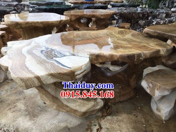 Bán báo giá 63 bộ bàn ghế đá nguyên khối Ninh Bình tại Quảng Trị