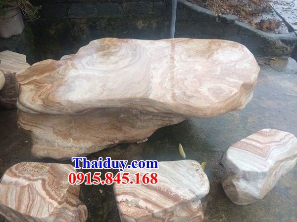 Chế tác 57 bộ bàn ghế bằng đá tự nhiên 6 ghế tại Hà Giang