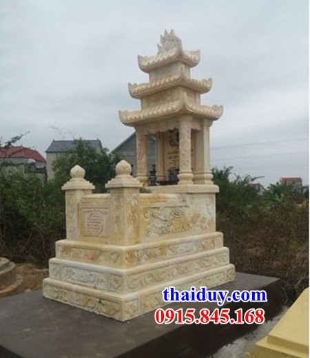 10 lăng mộ ba mái bằng đá vàng cao cấp đơn giản đẹp tại Vĩnh Phúc