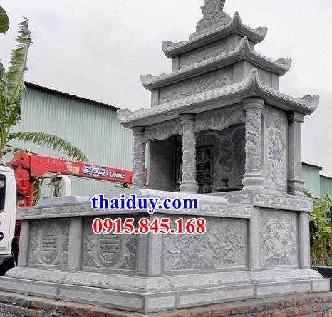 15 mẫu lăng mộ đôi bằng đá ba mái chạm trổ tứ quý đẹp tại Tuyên Quang