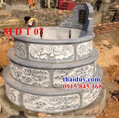 15 mẫu lăng mộ tròn bằng đá mỹ nghệ không mái chạm khắc hoa văn tại Ninh Bình