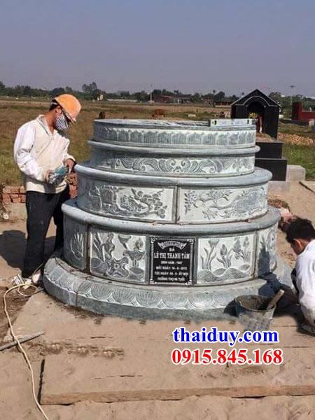 15 mẫu lăng mộ tròn không mái bằng đá cao cấp đơn chạm trổ hoa văn tại Lâm Đồng