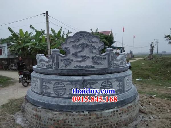 20 lăng mộ tròn bằng đá xanh Thanh Hoá cao cấp không mái chạm khắc hoa văn đẹp tại Hà Nội