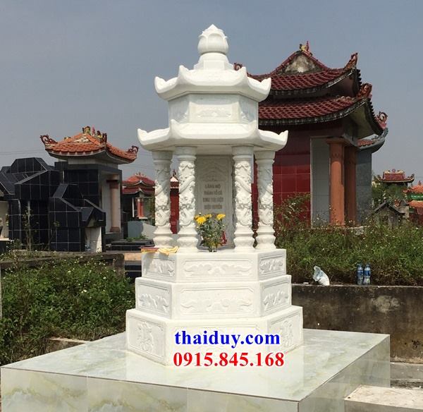 20 mẫu lăng mộ đá trắng cao cấp sang trọng hai mái tại Quảng Ninh