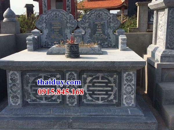 25 mẫu lăng mộ đôi bằng đá mỹ nghệ không mái kích thước chuẩn phong thuỷ tại Thái Bình