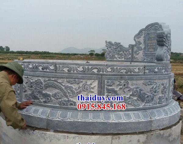 30 mẫu lăng mộ tròn bằng đá cao cấp tự nhiên không mái chạm khắc rồng đẹp tại Hưng Yên