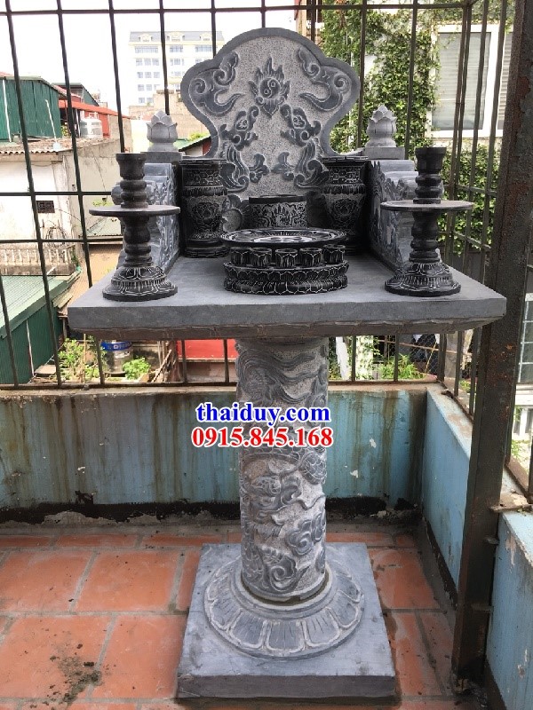 35 Mẫu bàn thờ ông thiên bằng đá khối Thanh Hoá chạm khắc rồng tại Ninh Thuận