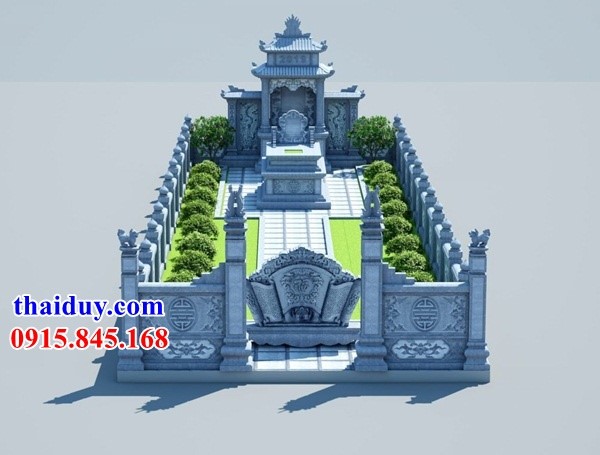 5 mẫu thiết kế lăng mộ dòng ho bằng đá hai mái theo xu hướng xanh đẹp tại Thái Bình