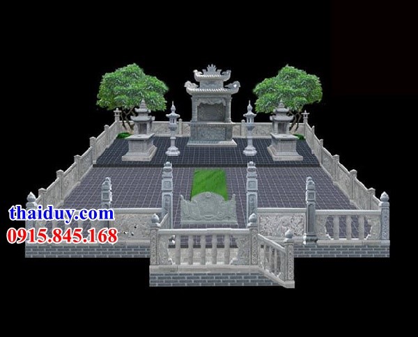 5 mẫu thiết kế lăng mộ gia đình bằng đá hai mái tại Thái Bình