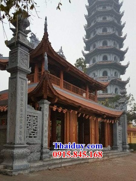 54 cột hiên đình chùa bằng đá tự nhiên đẹp tại Đắk Lắk