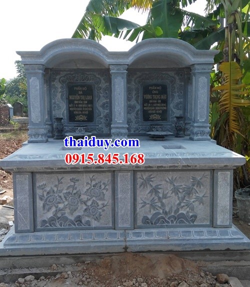 55 mẫu lăng mộ đôi bằng đá mỹ nghệ một mái đơn giản chạm trổ tứ quý tại Vĩnh Phúc