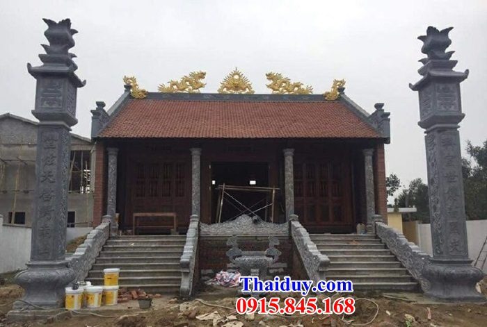 58 cột đồng trụ đình chùa bằng đá xanh Thanh Hoá tự nhiên nguyên khối tại An Giang