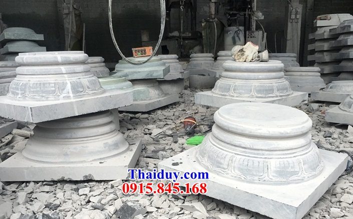 60 chân kê cột nhà sàn đình chùa đền miếu bằng đá tự nhiên thiết kế đơn giản tại Bình Thuận
