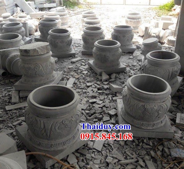 71 chân tảng đá tự nhiên nguyên khối kê chân cột tròn thiết kế hiện đại tại Ninh Bình