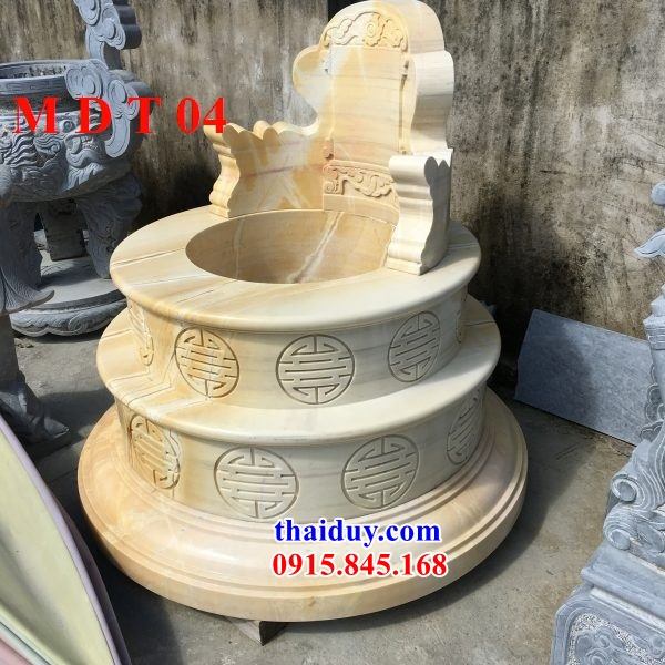 Bán báo giá lăng mộ tròn bằng đá vàng cao cấp không mái chạm khắc hoa văn đơn giản tại Thừa Thiên Huế