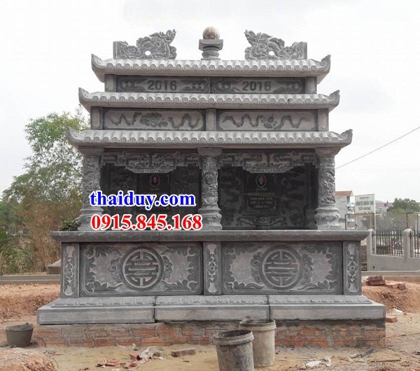 Bán sẵn 15 lăng mộ thờ ông bà ba má bằng đá xanh phong thủy đẹp tại Kon Tum