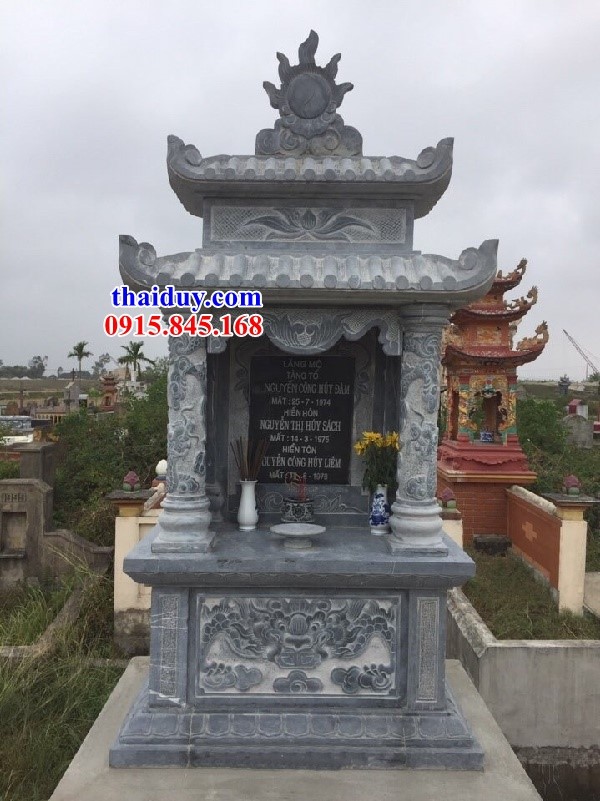Chế tác 31 lăng mộ hai mái hai đao thờ chung gia đình gia đình bằng đá mỹ nghệ Ninh Bình tại Trà Vinh