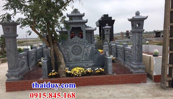 Chế tác 31 lăng mộ hai mái hai đao thờ chung nghĩa trang dòng họ bằng đá mỹ nghệ cao cấp tại Trà Vinh