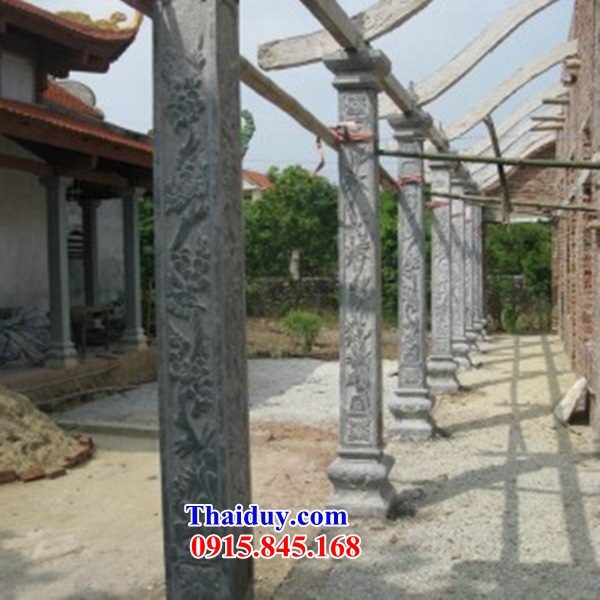 Cột đồng trụ nhà thờ tổ chùa đền miếu bằng đá xanh tự nhiên bán tại Ninh Bình