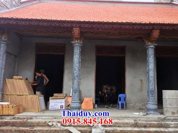 Cột trụ nhà thờ tổ đường bằng đá xanh cao cấp Ninh Bình tại Cà Mau