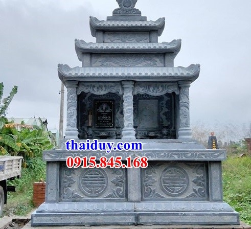 Địa chỉ bán lăng mộ đôi thờ chung anh em ba mái bằng đá khối tự nhiên tại Hà Nội